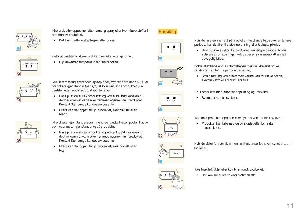 Samsung LH46UHFCLBB/EN manual Ventilen eller inndata-/utdataportene osv 