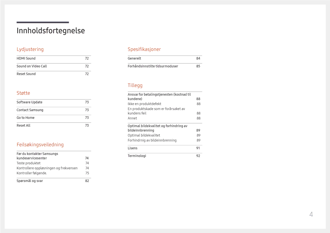 Samsung LH46UHFCLBB/EN manual Lydjustering 