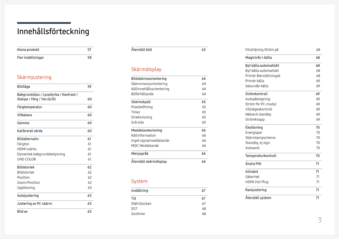 Samsung LH46UHFCLBB/EN manual Skärmjustering 