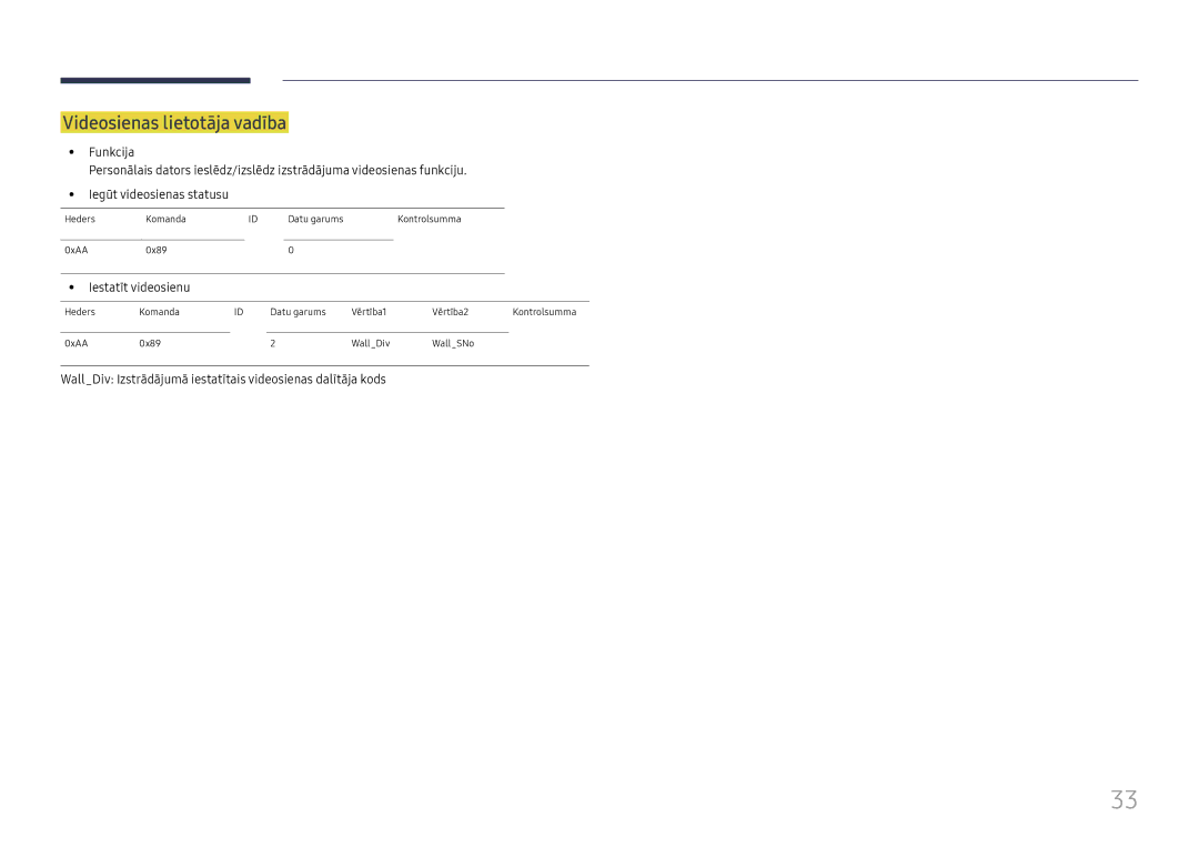 Samsung LH46UHFCLBB/EN manual Videosienas lietotāja vadība, Iestatīt videosienu 