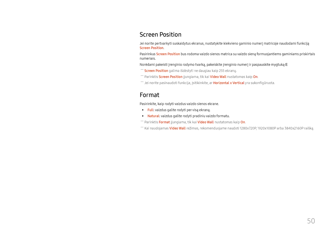 Samsung LH46UHFCLBB/EN manual Screen Position, Format 