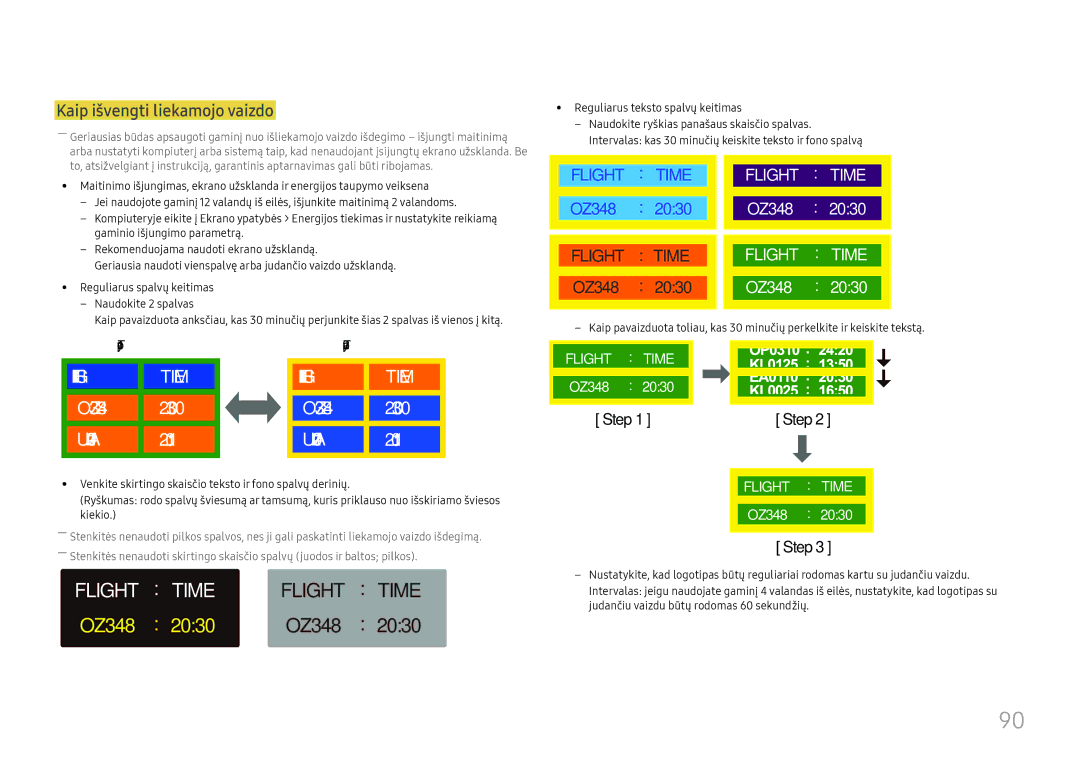 Samsung LH46UHFCLBB/EN manual Kaip išvengti liekamojo vaizdo 