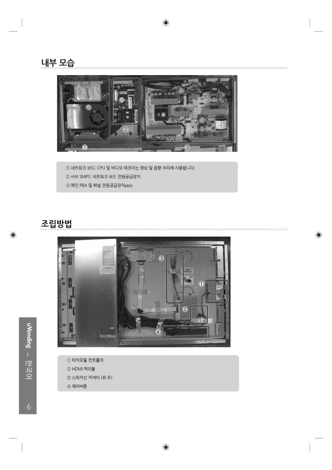 Samsung LH46UTUQBC/EN manual 내부 모습, 조립방법 