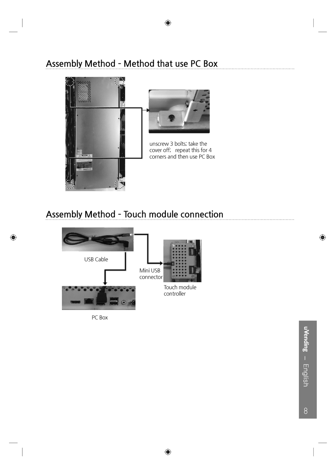 Samsung LH46UTUQBC/EN manual Assembly Method Method that use PC Box 