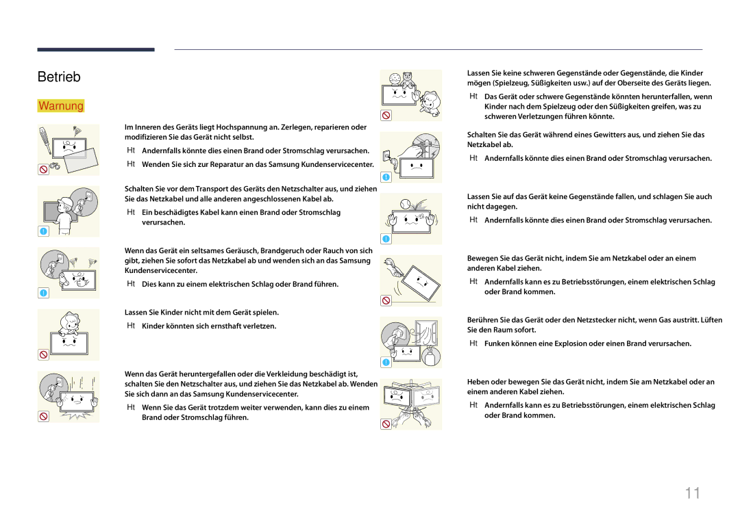 Samsung LH48DHEPLGC/EN, LH48DMEPLGC/EN, LH40DHEPLGC/EN, LH32DBEPLGC/EN, LH55DMEPLGC/EN, LH55DBEPLGC/EN, LH40DMEPLGC/EN Betrieb 