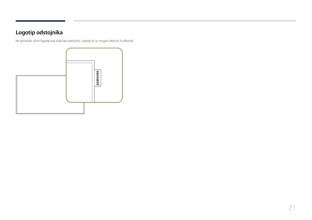 Samsung LH40DHEPLGC/EN, LH48DMEPLGC/EN, LH55DMEPLGC/EN, LH55DBEPLGC/EN, LH40DMEPLGC/EN, LH75DMEPLGC/EN manual Logotip odstojnika 