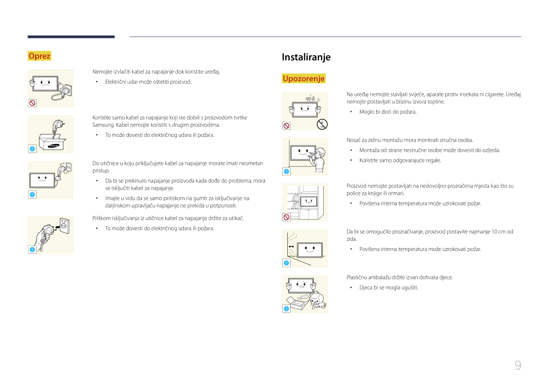 Samsung LH48DBEPLGC/EN, LH48DMEPLGC/EN, LH40DHEPLGC/EN, LH55DMEPLGC/EN, LH55DBEPLGC/EN, LH40DMEPLGC/EN manual Instaliranje 