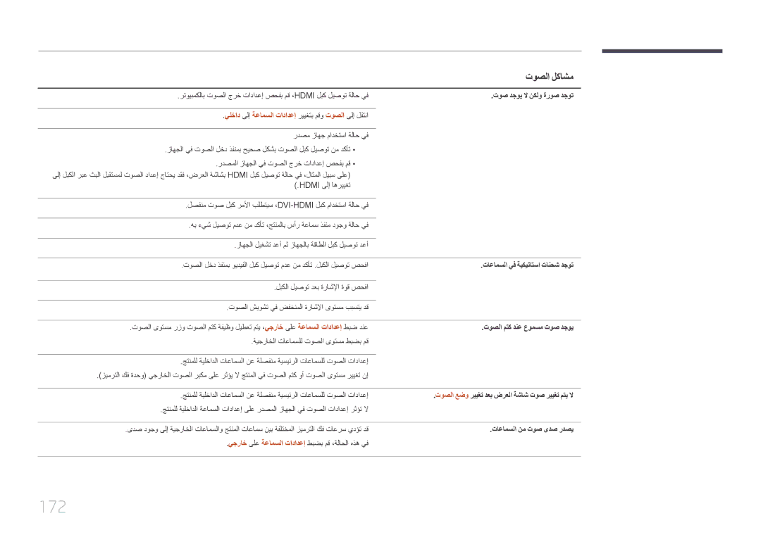 Samsung LH55DHEPLGC/NG, LH48DMEPLGC/EN, LH55DMEPLGC/EN manual 172, يلخاد ىلإ ةعامسلا تادادعإ رييغتب مقو توصلا ىلإ لقتنا 