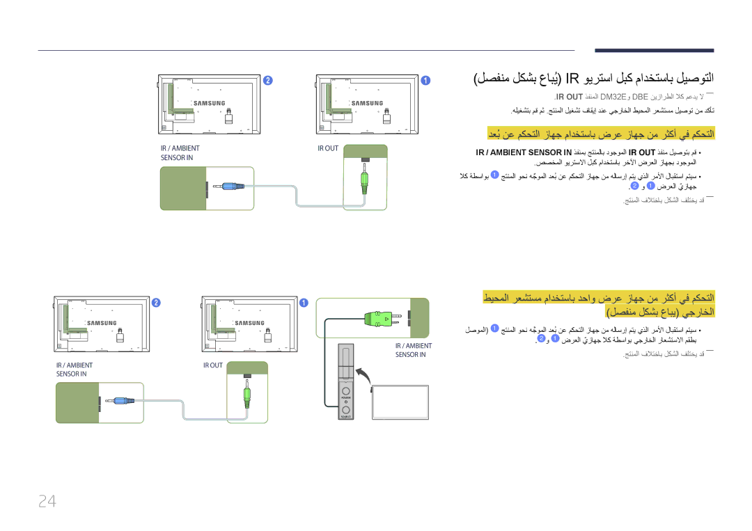 Samsung LH40DMEPLGC/EN, LH48DMEPLGC/EN, LH55DMEPLGC/EN, LH55DHEPLGC/EN manual لصفنم لكشب عابُي Ir ويرتسا لبك مادختساب ليصوتلا 