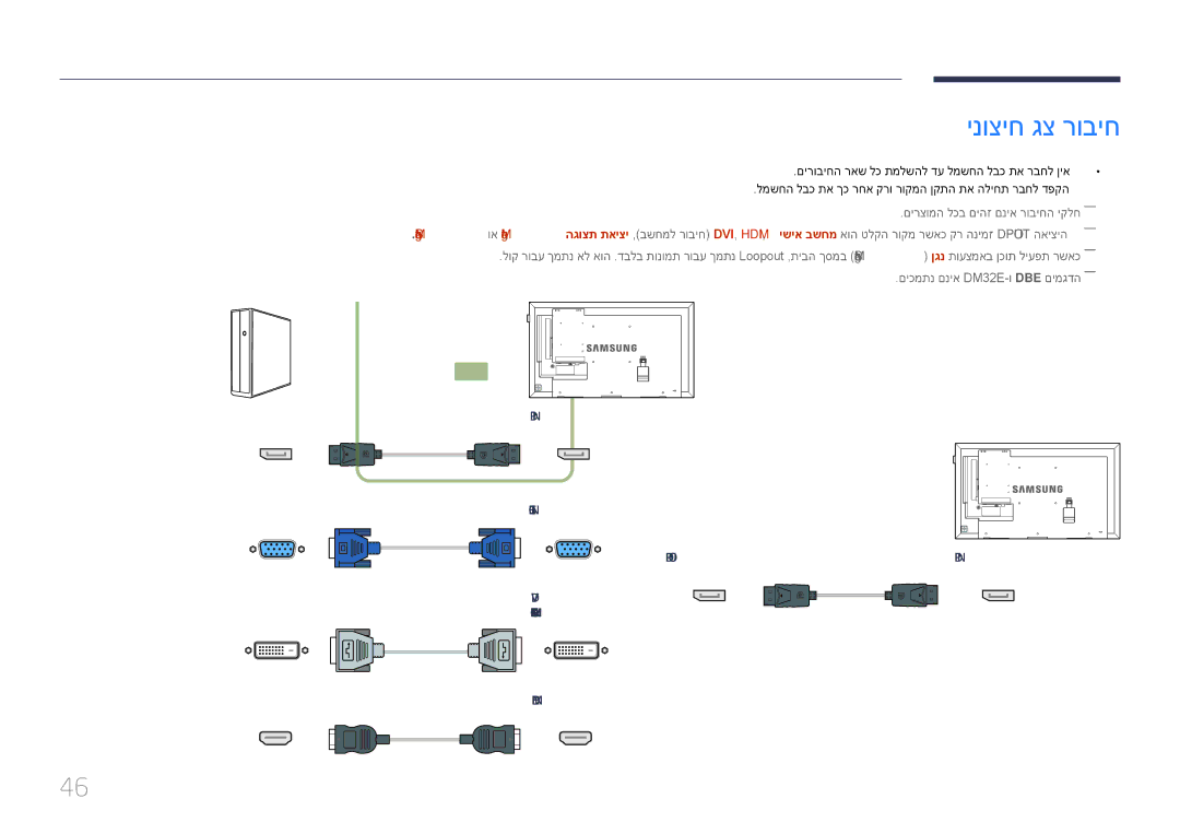 Samsung LH55DMEPLGC/CH, LH48DMEPLGC/EN, LH55DMEPLGC/EN, LH40DMEPLGC/EN, LH55DHEPLGC/EN, LH65DMEPLGC/EN manual ינוציח גצ רוביח 