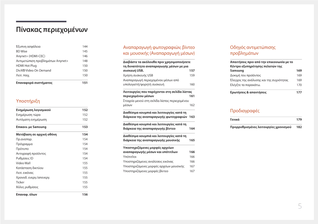 Samsung LH65DMEPLGC/EN, LH48DMEPLGC/EN, LH55DMEPLGC/EN, LH55DBEPLGC/EN, LH40DMEPLGC/EN, LH75DMEPLGC/EN manual Προδιαγραφές 