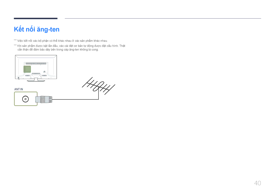 Samsung LH48EBDWLGW/XV, LH40EBDWLGW/XV manual Kết nối ăng-ten 