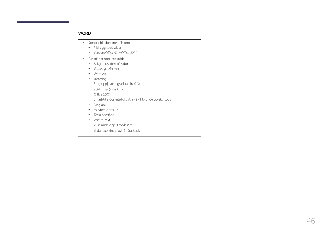 Samsung LH48RHEELGW/EN, LH55RHEELGW/EN manual Word 