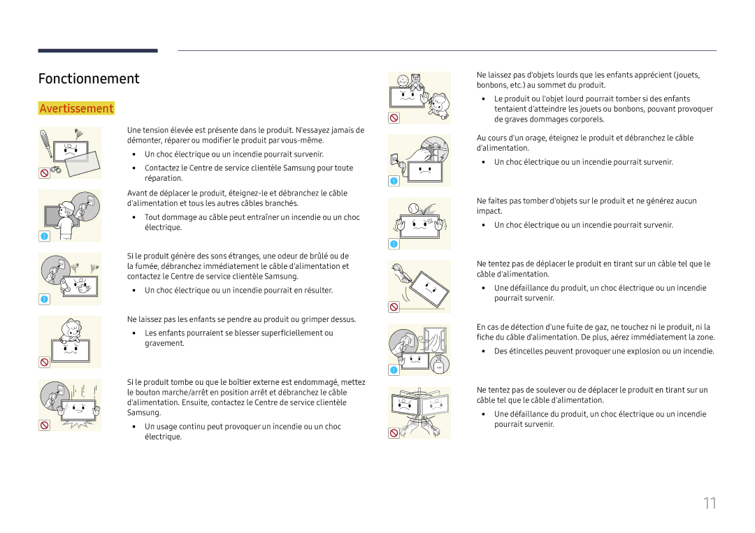 Samsung LH49DCHPLGC/EN, LH49DCJPLGC/EN, LH43DCJPLGC/EN manual Fonctionnement 