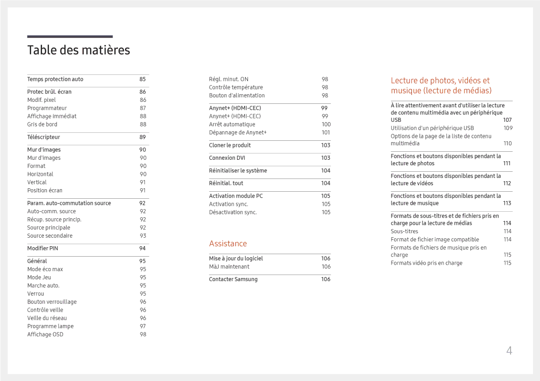 Samsung LH43DCJPLGC/EN, LH49DCJPLGC/EN, LH49DCHPLGC/EN manual Assistance 