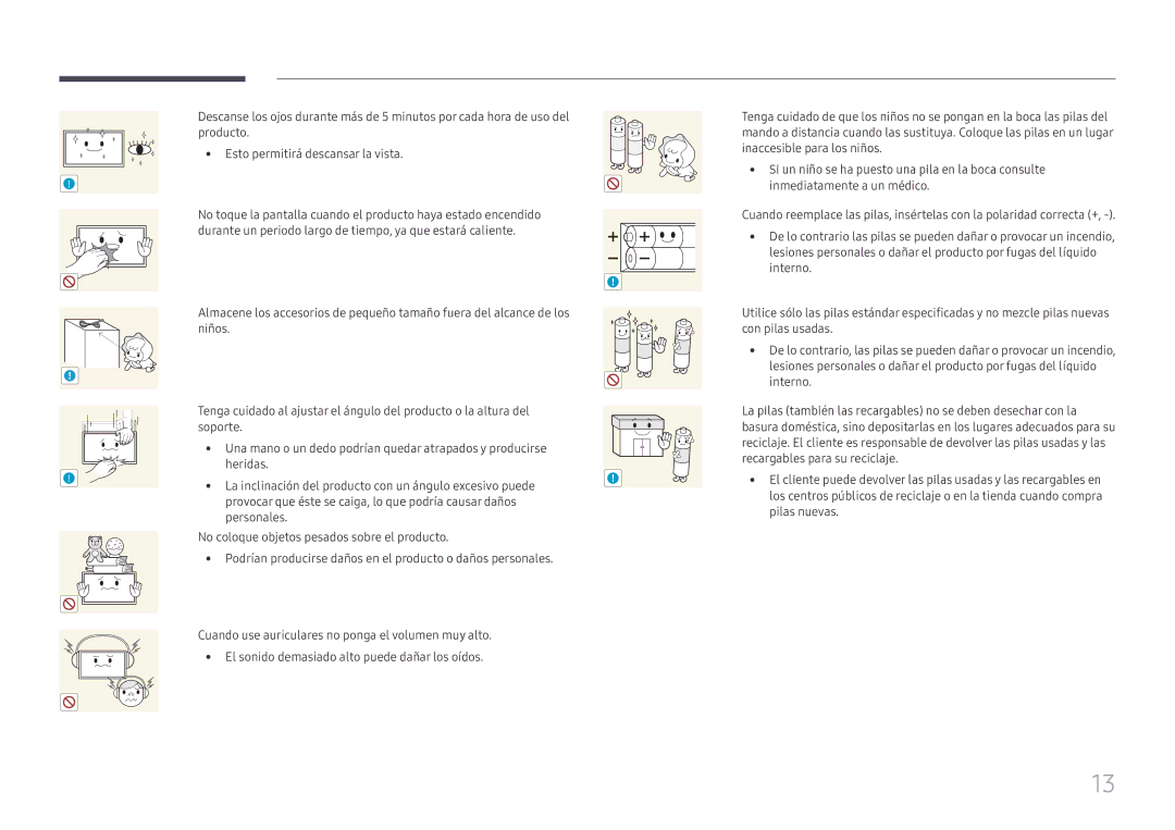 Samsung LH43DCJPLGC/EN, LH49DCJPLGC/EN, LH49DCHPLGC/EN manual Podrían producirse daños en el producto o daños personales 