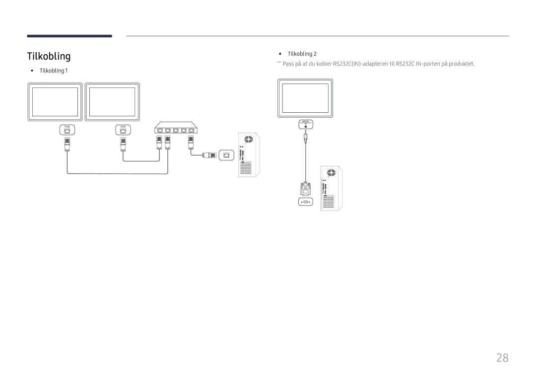 Samsung LH43DCJPLGC/EN, LH49DCJPLGC/EN, LH49DCHPLGC/EN manual Tilkobling 