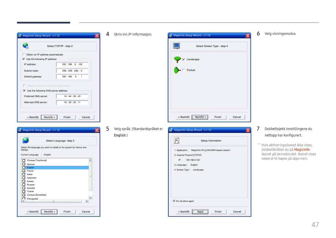 Samsung LH49DCHPLGC/EN, LH49DCJPLGC/EN, LH43DCJPLGC/EN manual BackB Apply Finish Cancel 