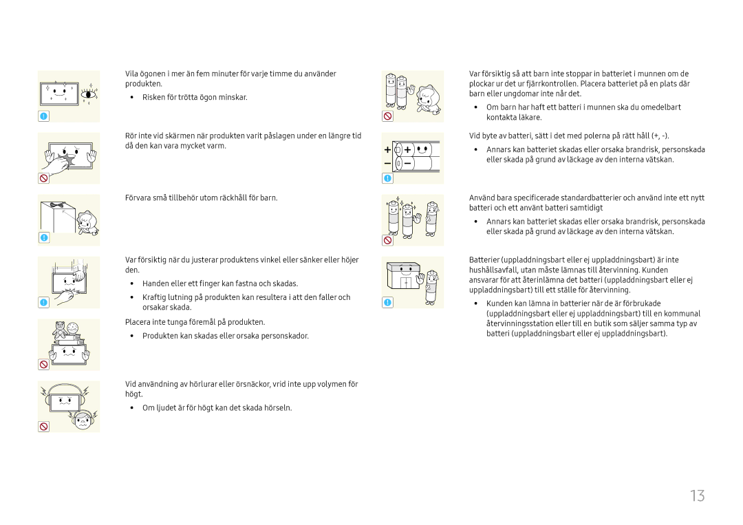 Samsung LH43DCJPLGC/EN, LH49DCJPLGC/EN, LH49DCHPLGC/EN manual Orsakar skada 