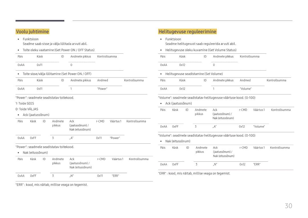 Samsung LH49DCJPLGC/EN, LH43DCJPLGC/EN, LH49DCHPLGC/EN manual Voolu juhtimine, Helitugevuse reguleerimine 