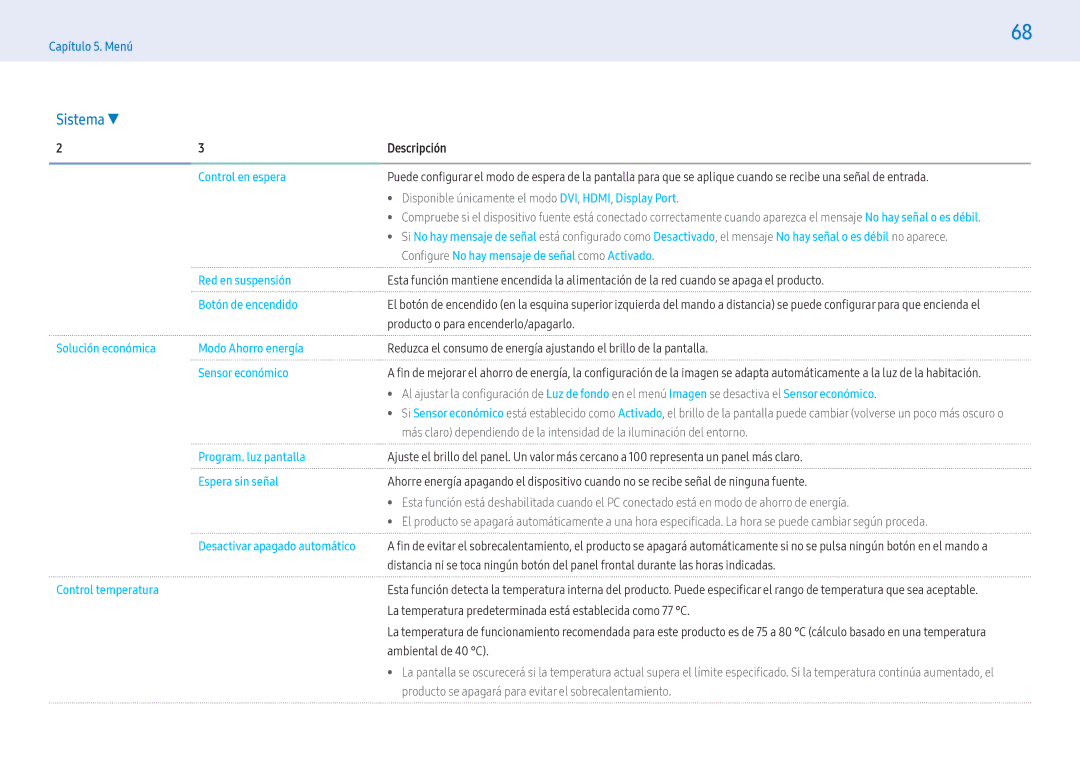 Samsung LH49PHFPBGC/EN manual Configure No hay mensaje de señal como Activado, Producto o para encenderlo/apagarlo 