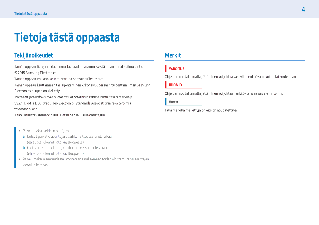 Samsung LH43PHFPMGC/EN, LH49PMFPBGC/EN, LH55PHFPMGC/EN, LH55PHFPBGC/EN, LH43PHFPBGC/EN, LH49PHFPBGC/EN Tekijänoikeudet, Merkit 