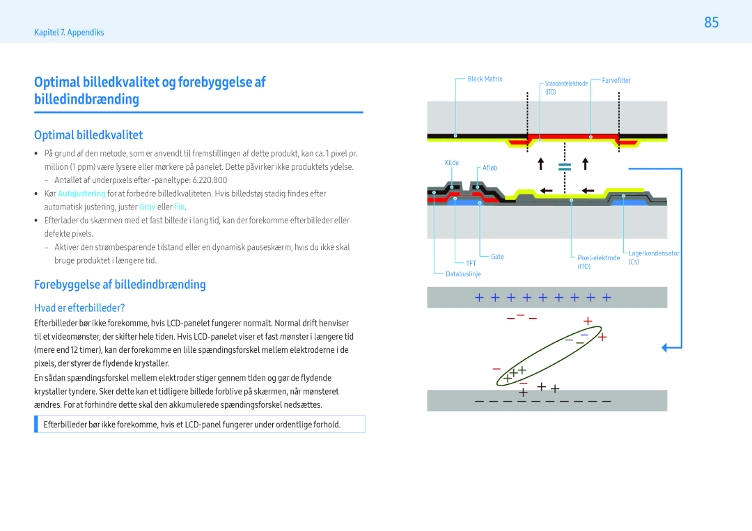 Samsung LH43PHFPMGC/EN Optimal billedkvalitet og forebyggelse af billedindbrænding, Forebyggelse af billedindbrænding 