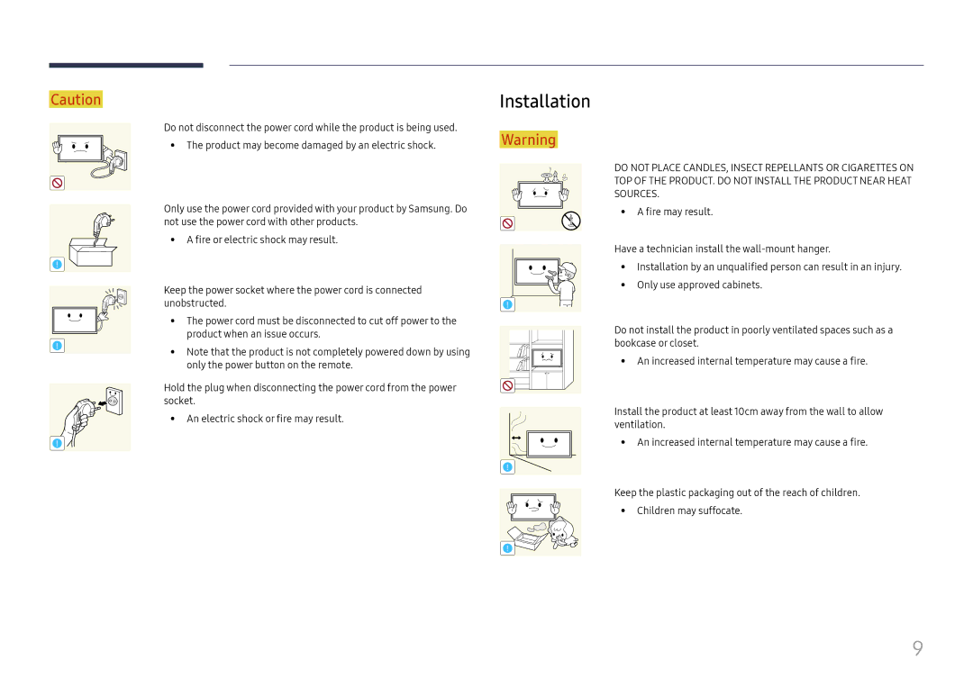 Samsung LH49RMHELGW/EN manual Installation 