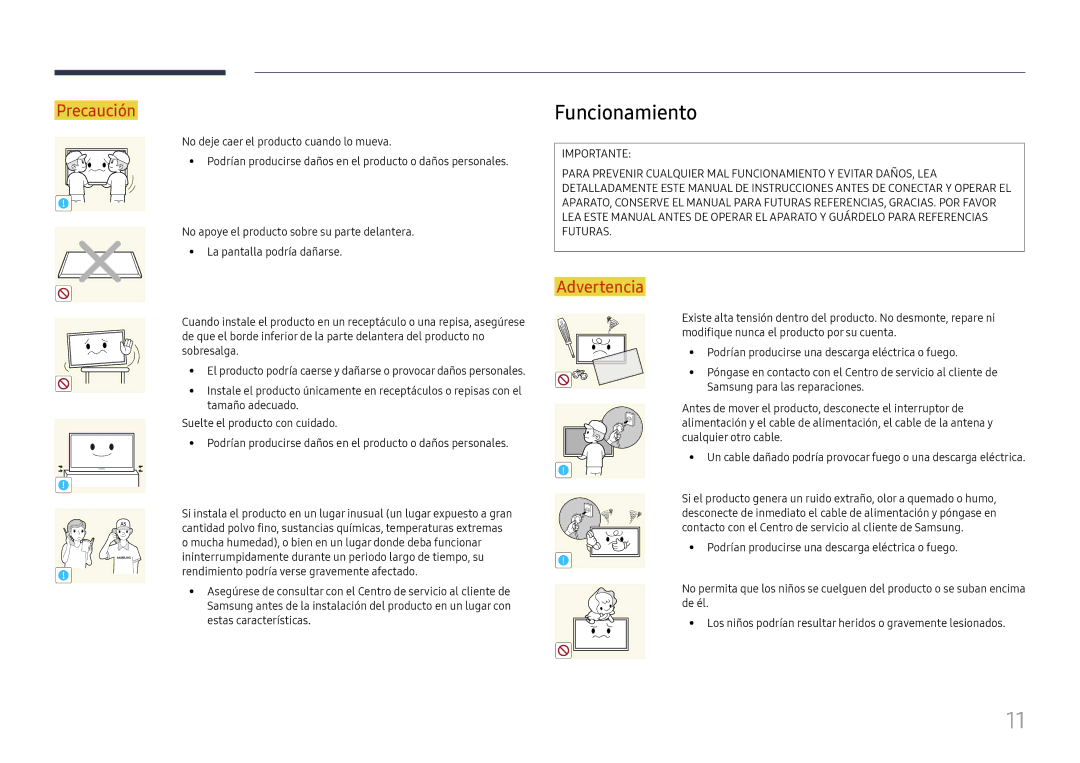 Samsung LH49RMHELGW/EN manual Funcionamiento 