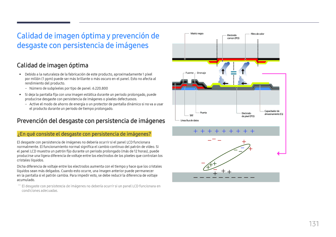 Samsung LH49RMHELGW/EN manual 131, Calidad de imagen óptima, ¿En qué consiste el desgaste con persistencia de imágenes? 