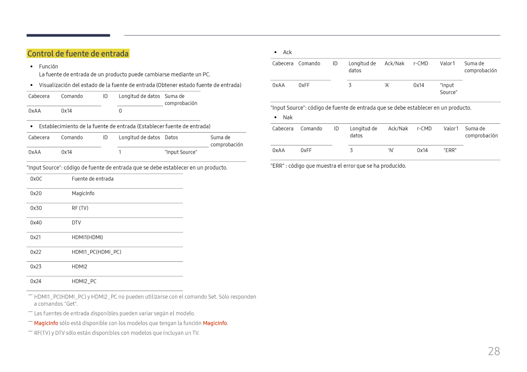 Samsung LH49RMHELGW/EN manual Control de fuente de entrada 