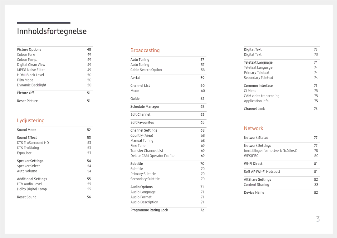 Samsung LH49RMHELGW/EN manual Lydjustering 