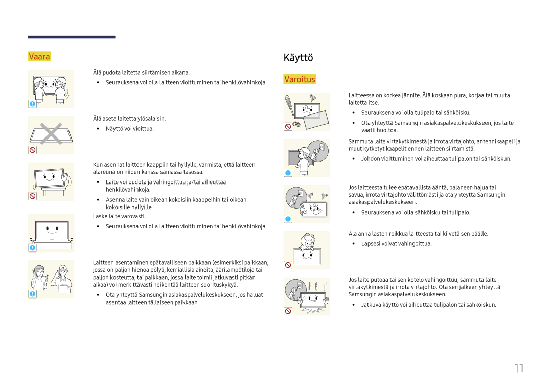 Samsung LH49RMHELGW/EN manual Käyttö 