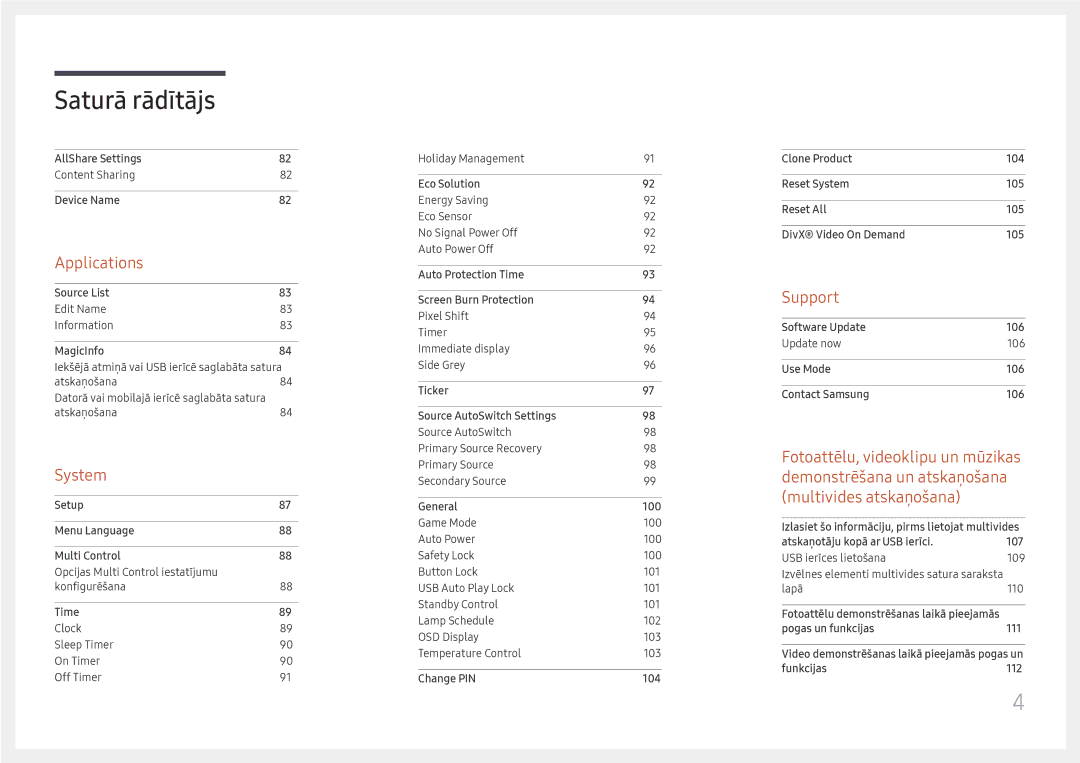 Samsung LH49RMHELGW/EN manual Support 