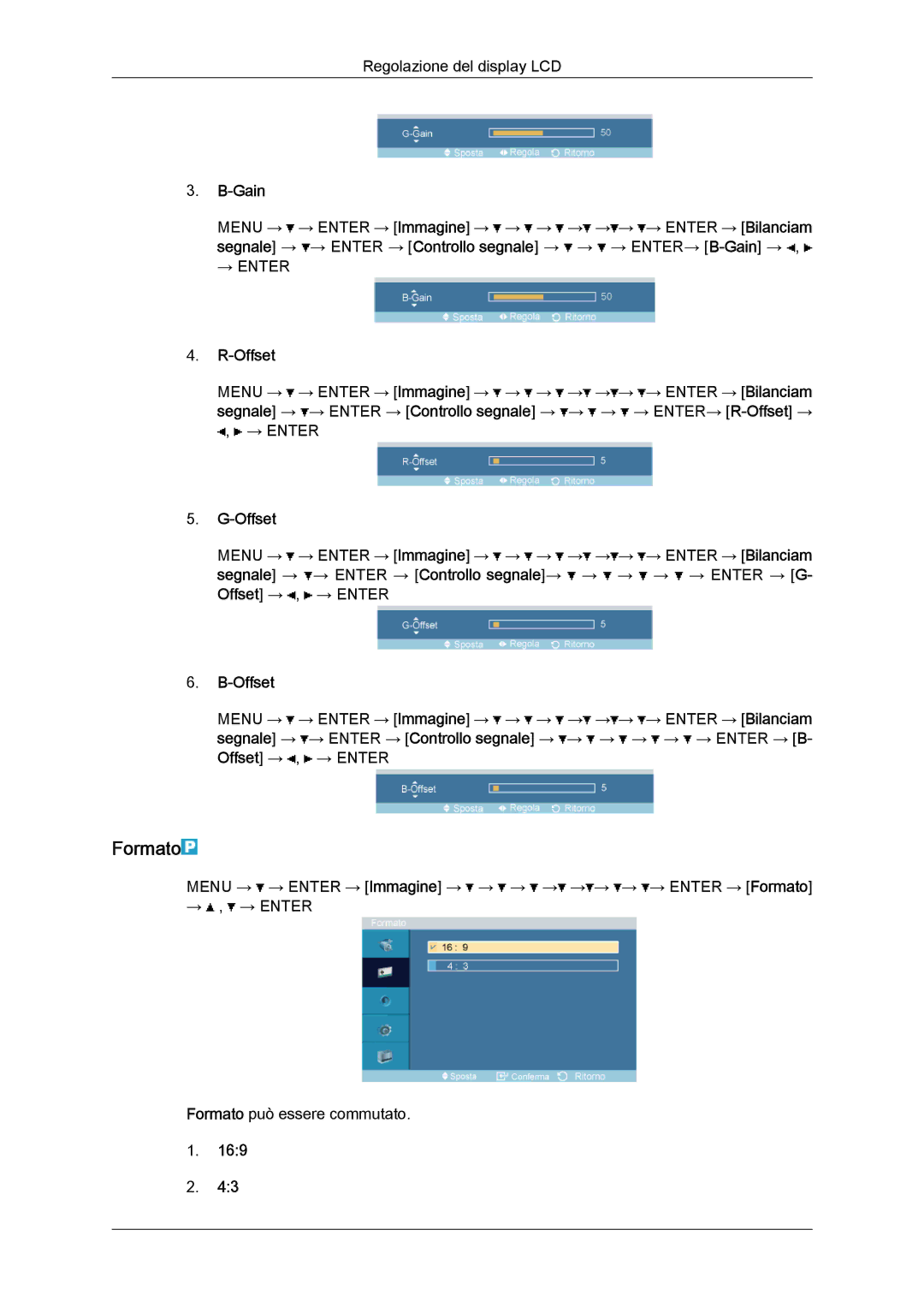 Samsung LH52BPPLBC/EN, LH52BPTLBC/EN manual Formato, Offset 