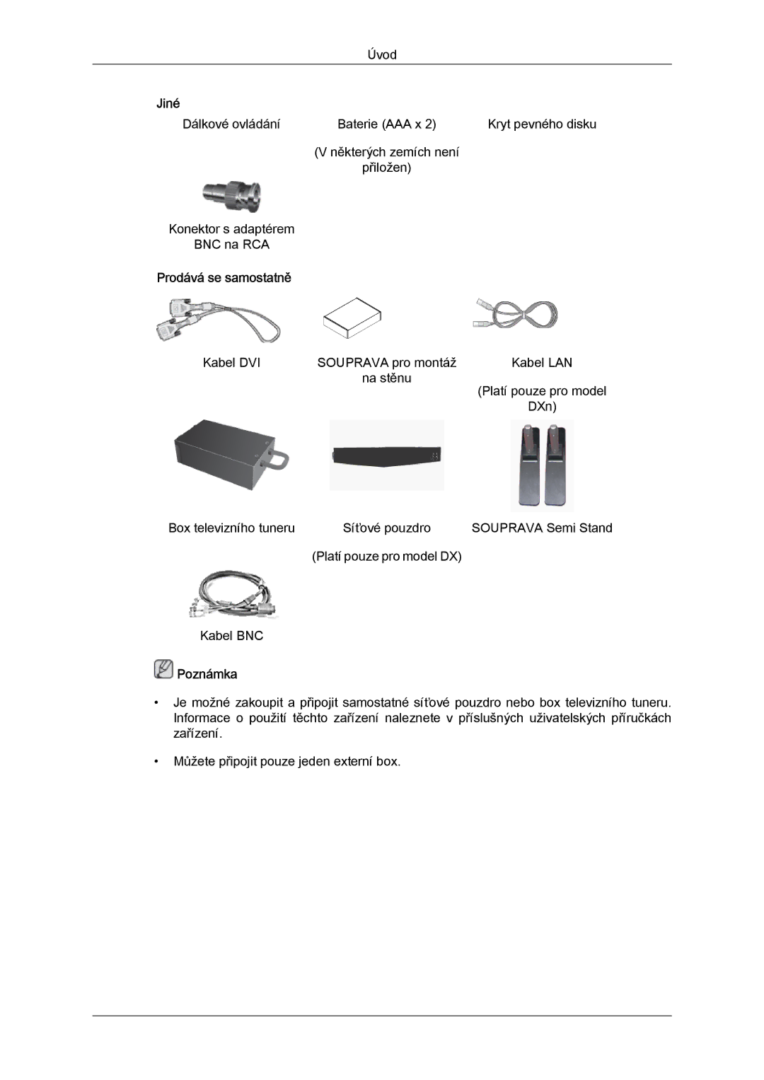 Samsung LH52BPPLBC/EN, LH52BPTLBC/EN manual Prodává se samostatně 