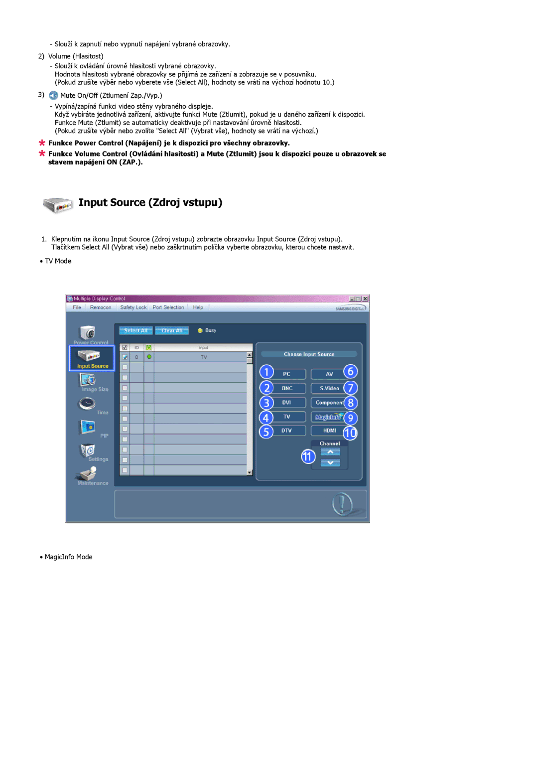 Samsung LH52BPPLBC/EN, LH52BPTLBC/EN manual Input Source Zdroj vstupu 