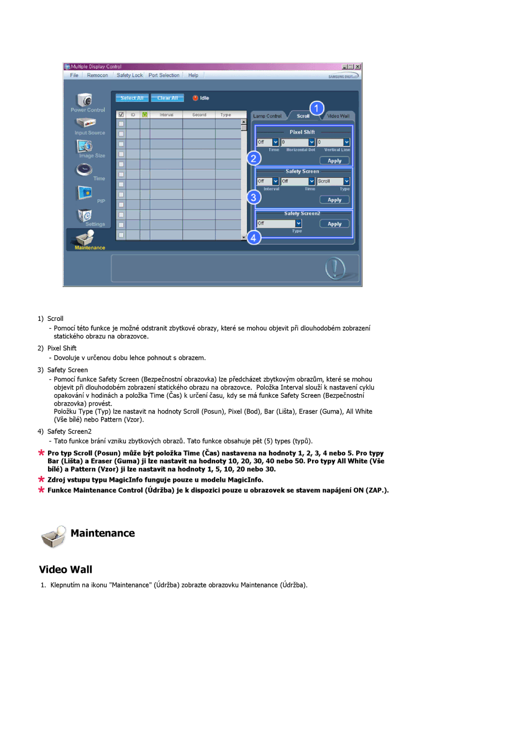 Samsung LH52BPPLBC/EN, LH52BPTLBC/EN manual Maintenance Video Wall 