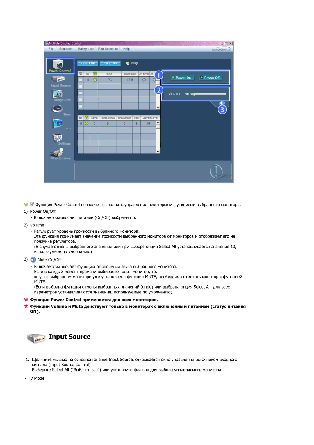 Samsung LH52BPPLBC/EN, LH52BPTLBC/EN manual Input Source, Mute 