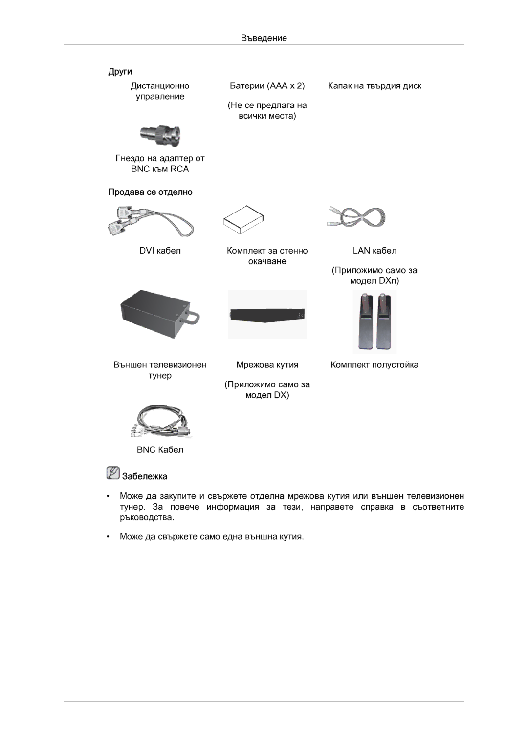 Samsung LH52BPTLBC/EN manual Продава се отделно 