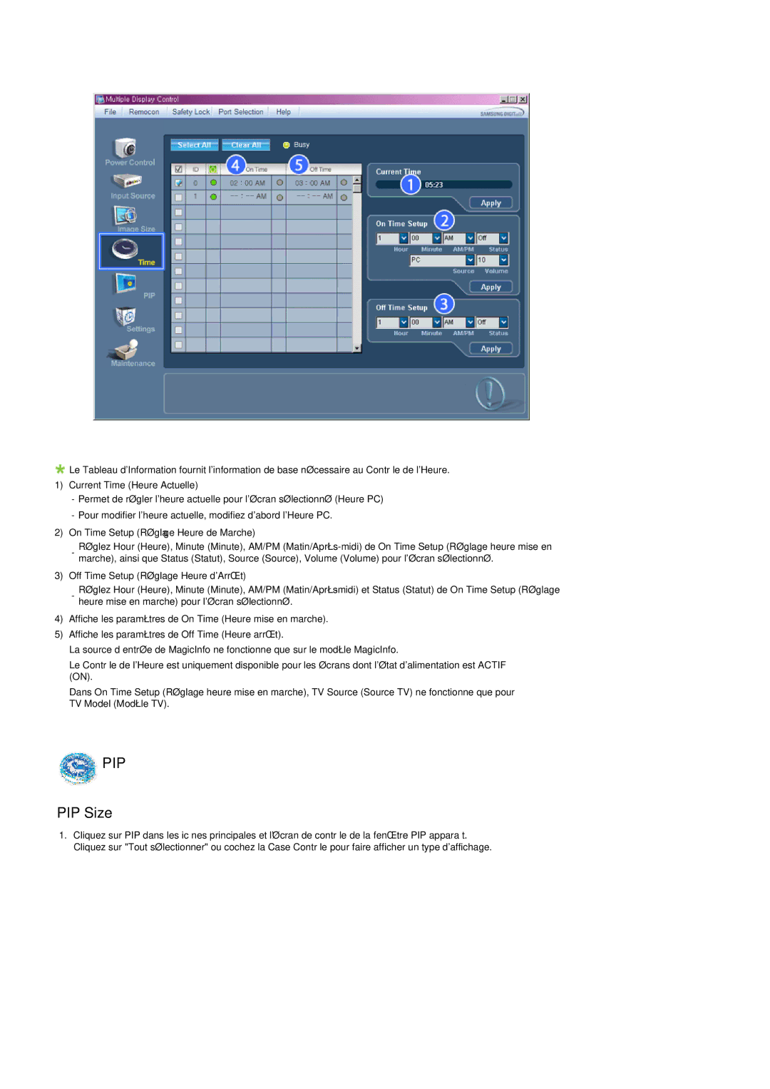 Samsung LH52BPPLBC/EN, LH52BPULBC/EN, LH52BPQLBC/EN, LH52BPTLBC/EN manual Pip, PIP Size 