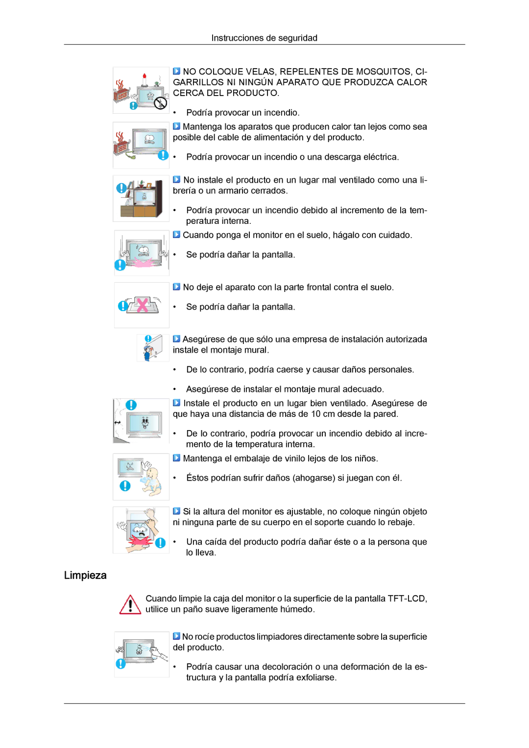 Samsung LH52BPULBC/EN, LH52BPQLBC/EN, LH52BPTLBC/EN, LH52BPPLBC/EN manual Limpieza 