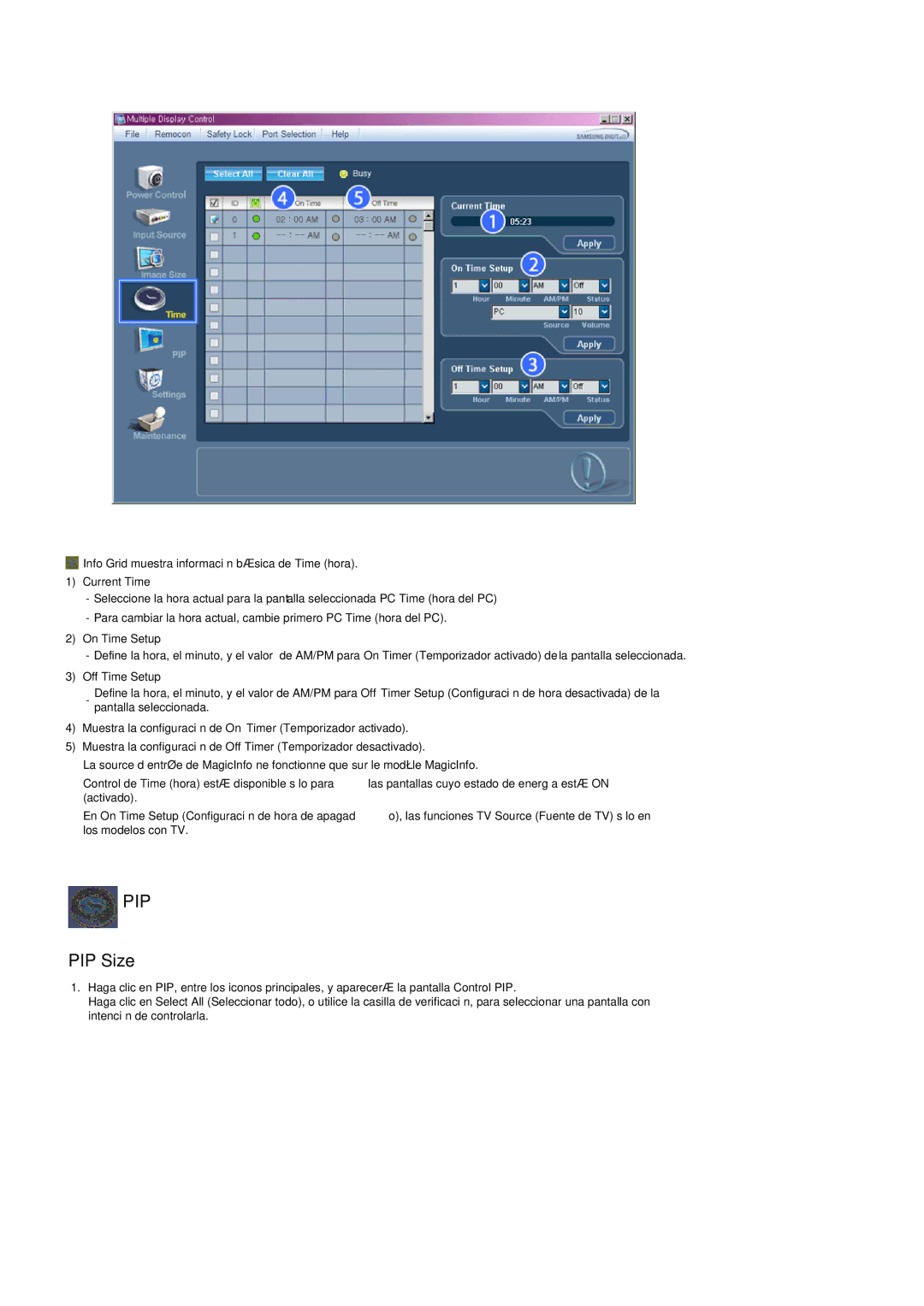 Samsung LH52BPPLBC/EN, LH52BPULBC/EN, LH52BPQLBC/EN, LH52BPTLBC/EN manual Pip, PIP Size 