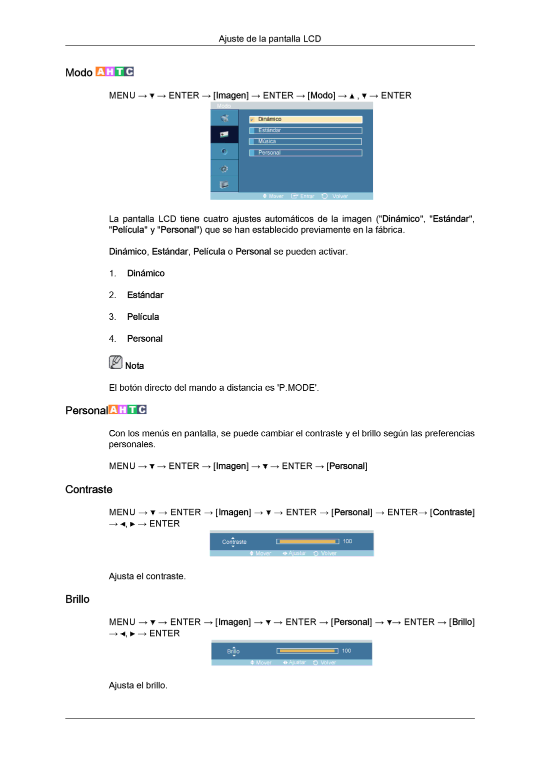 Samsung LH52BPPLBC/EN, LH52BPULBC/EN, LH52BPQLBC/EN, LH52BPTLBC/EN manual Modo, Personal 