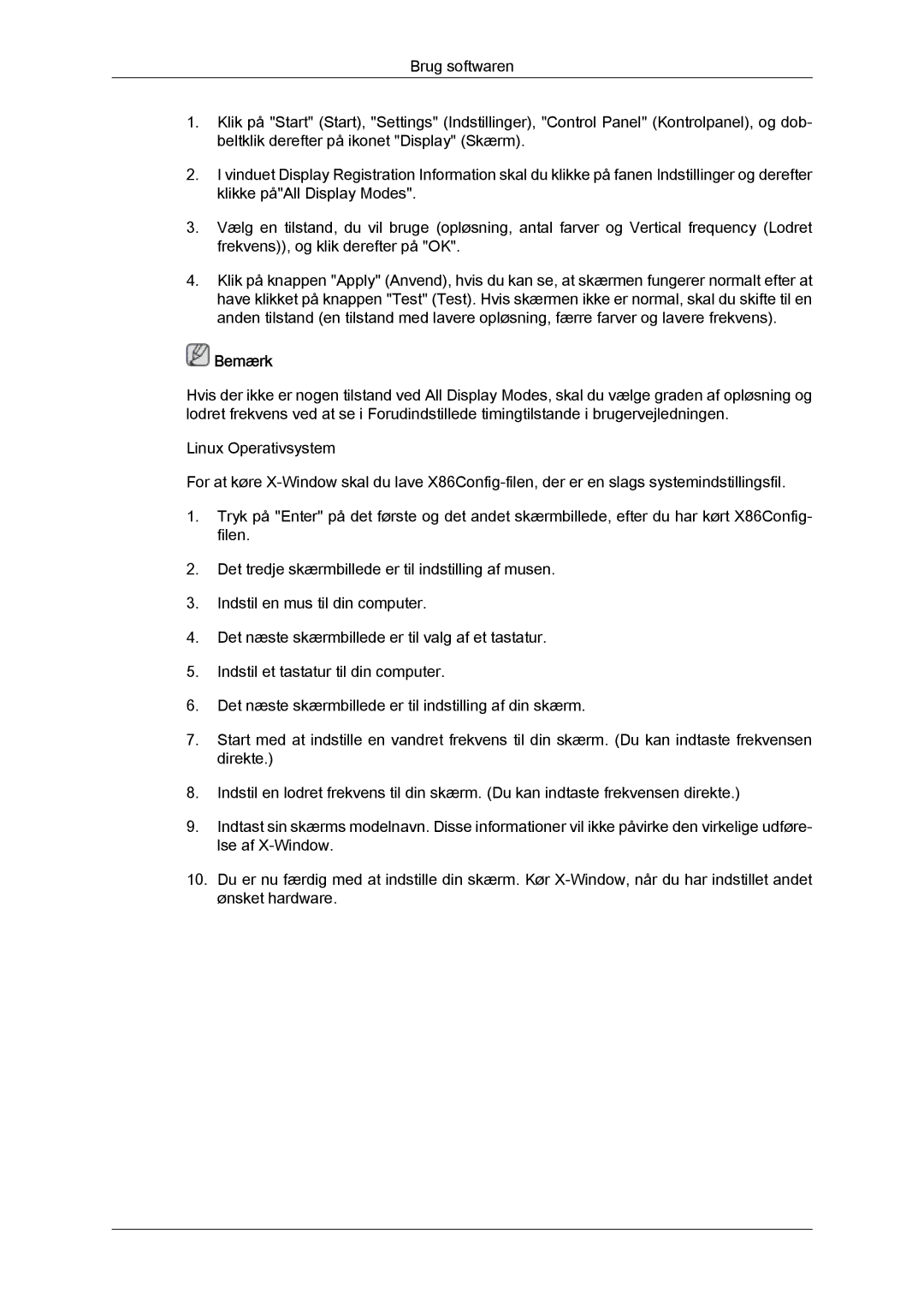 Samsung LH52BPTLBC/EN, LH52BPULBC/EN, LH52BPQLBC/EN, LH52BPPLBC/EN manual Bemærk 