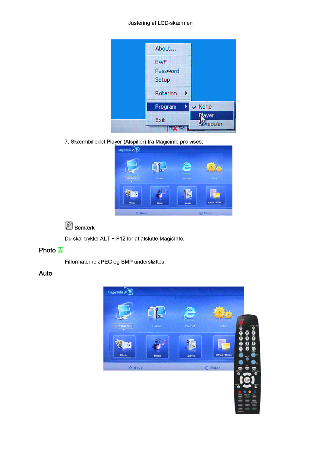 Samsung LH52BPULBC/EN, LH52BPQLBC/EN, LH52BPTLBC/EN, LH52BPPLBC/EN manual Photo, Auto 