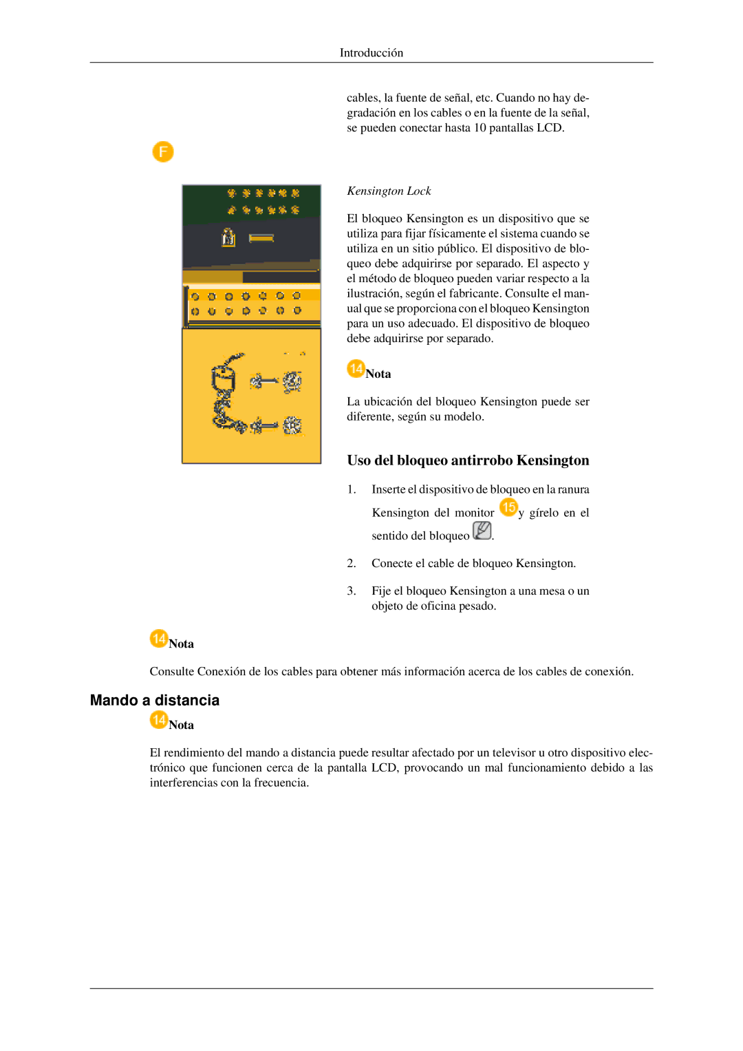 Samsung LH52BPTLBC/EN, LH52BPULBC/EN, LH52BPQLBC/EN, PH42KPPLBC/EN, LH52BPPLBC/EN manual Mando a distancia, Kensington Lock 