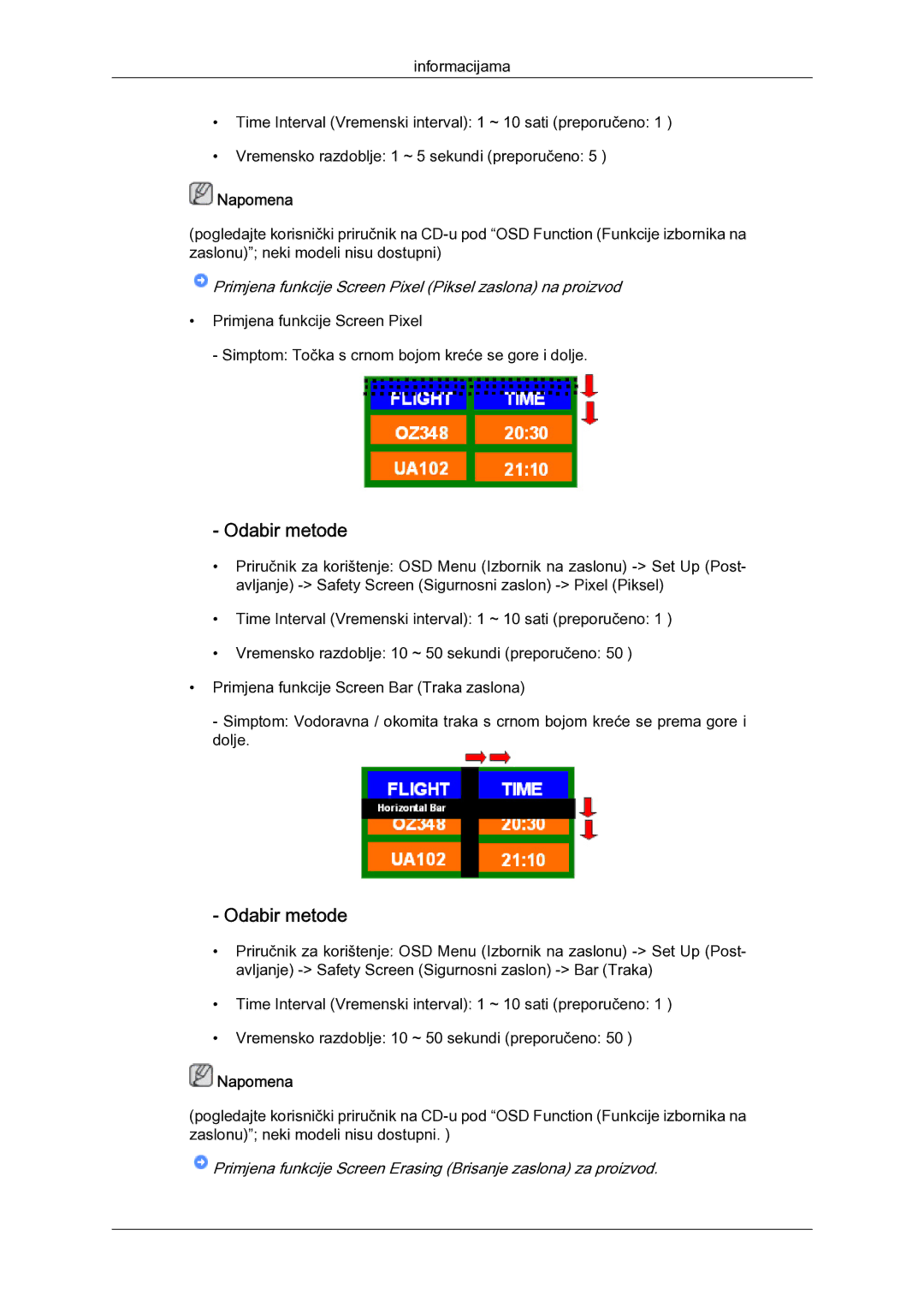 Samsung LH52BPULBC/EN manual Primjena funkcije Screen Pixel Piksel zaslona na proizvod 