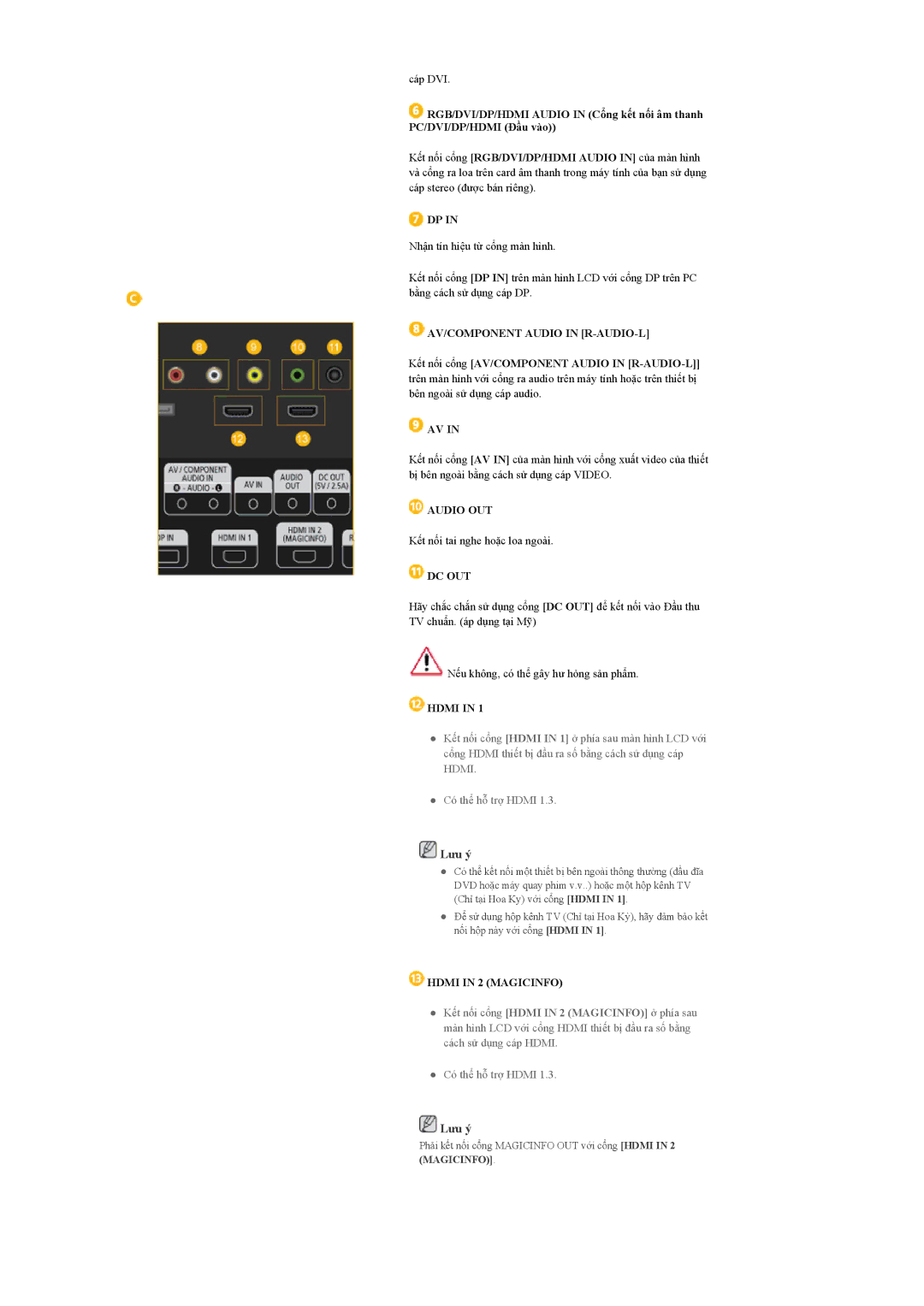 Samsung LH55CPPLBB/XY, LH55CPPLBB/XS, LH46CPPLBB/XY manual Audio OUT 