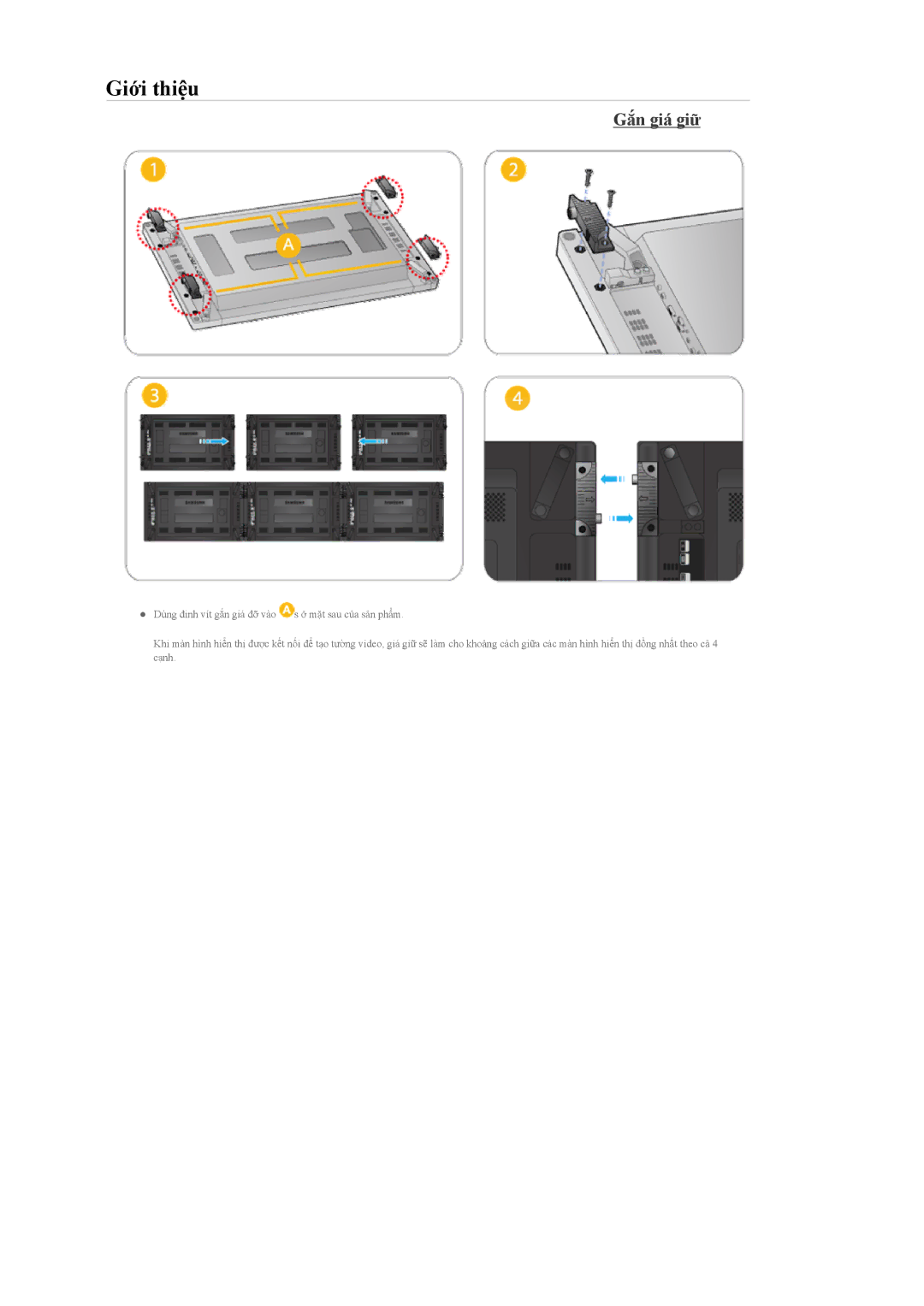 Samsung LH46CPPLBB/XY, LH55CPPLBB/XY, LH55CPPLBB/XS manual Gắn giá giữ 